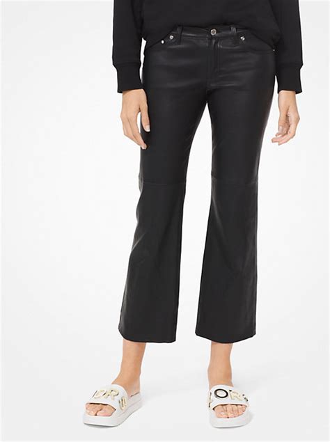 MICHAEL Michael Kors MICHAEL Izzy Cropped Leather Flare 